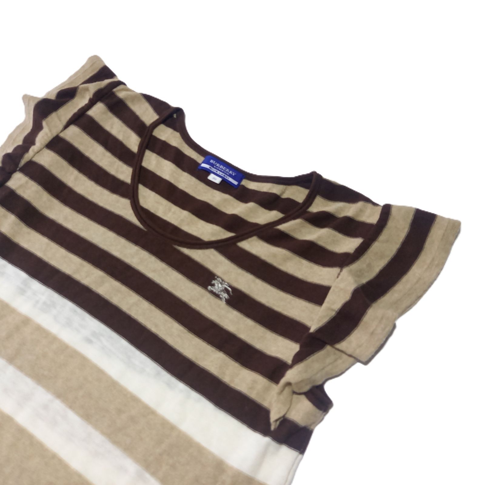 バーバリーブルーレーベル★清楚ボーダーワンピース 美品 バーバリーブルーレーベル BURBERRY ボーダー ニット