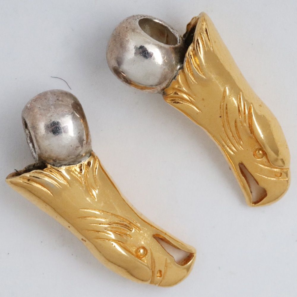 鷲見太郎(ワシミタロウ) Sイーグルフェイスビーズ 2個セット TARO WASHIMI K18 eagle face beads - メルカリ