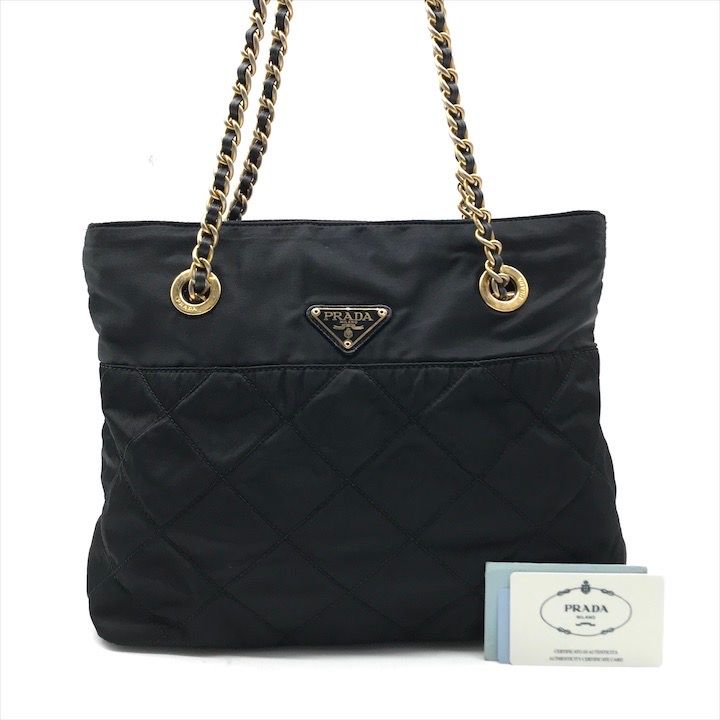 良品 PRADA プラダ 三角ロゴ ナイロン テスート キルティング