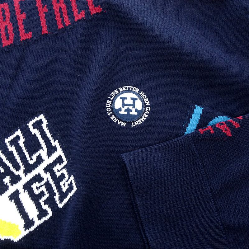 HORN GARMENT ホーンガーメント　スポーツセーター ネイビー ホーンガーメント/HORN GARMENT GOLF ゴルフ コットン