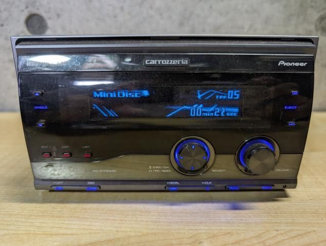 完動品 Z2419-A1 carrozzeria カロッツェリア FH-P710MD 2DIN CD MD プレーヤー デッキ 有機EL液晶 漢字表示 WMA MP3 AAC WAV DSP 平成 リモコン付 BRIGHTFACE_UK
