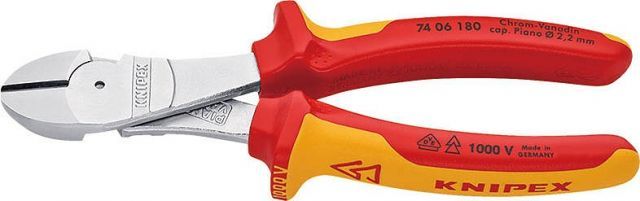クニペックス KNIPEX 絶縁強力型斜ニッパー180mm7406-180