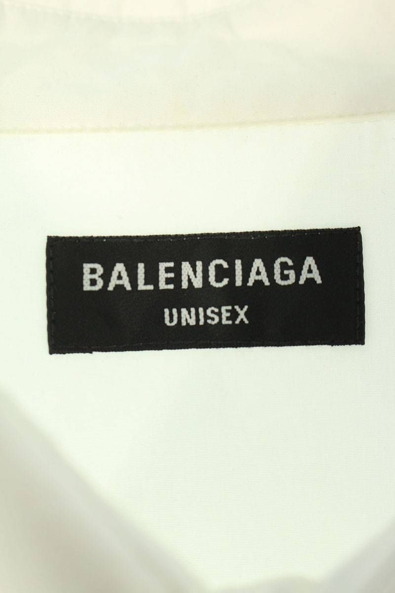 バレンシアガ 690340 TYB18 ロゴ刺繍オーバーサイズ長袖シャツ メンズ 40