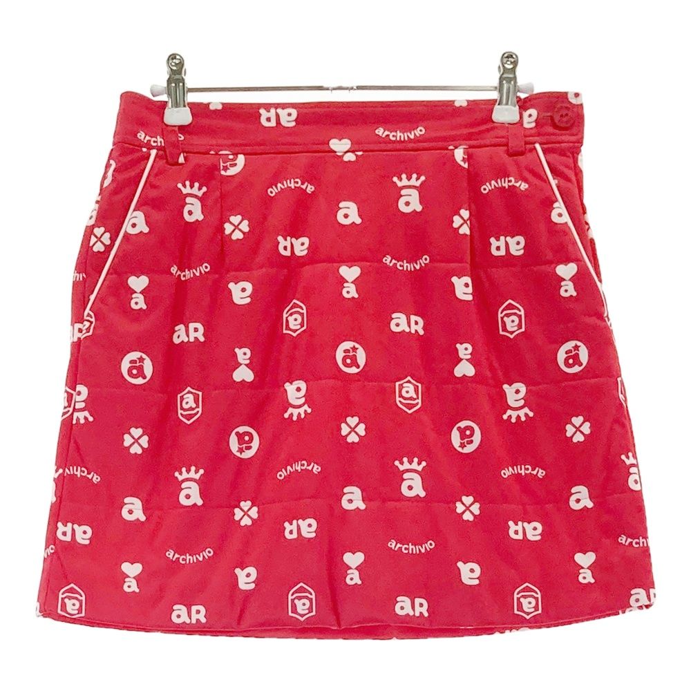 サイズ 38 ARCHIVIO アルチビオ 中綿スカート 総柄 レッド系 240101530401 ゴルフウェア レディース ストスト