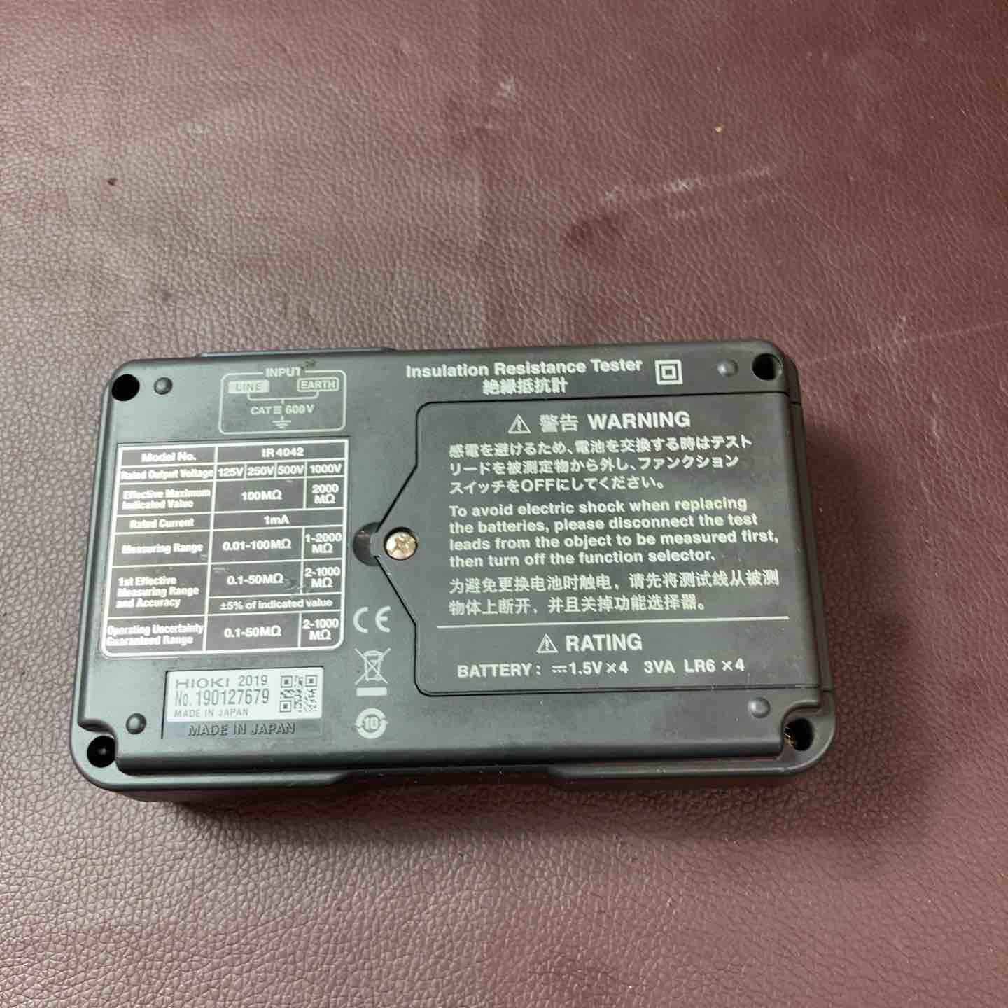 計測・検査 【品】 HIOKI(日置電機) IR4042-10 絶縁抵抗計 4レンジ 