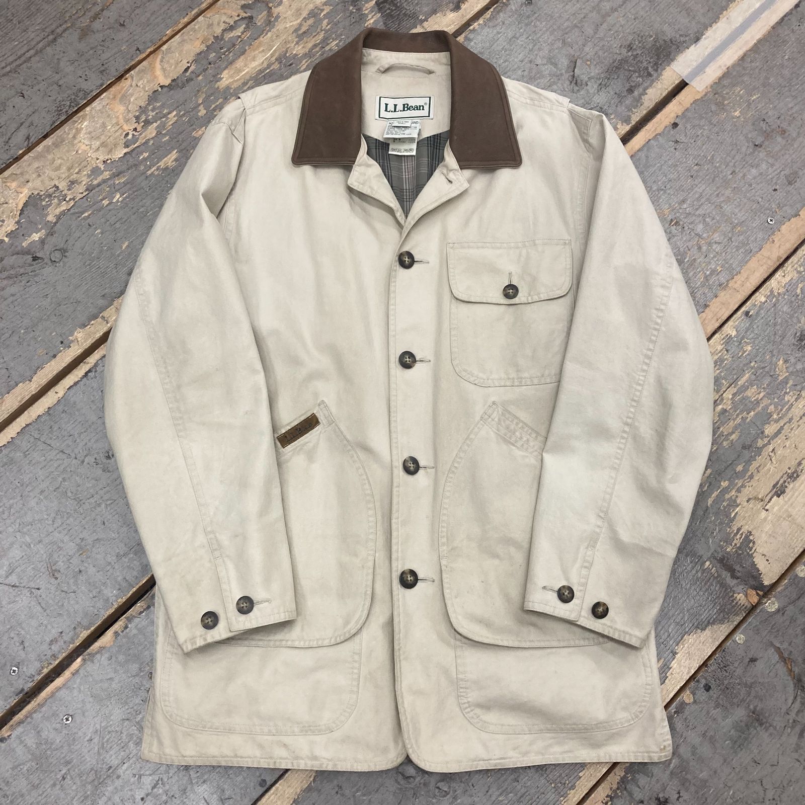 L.L.Bean (エルエルビーン) 90s 襟レザー ハンティングジャケット M 