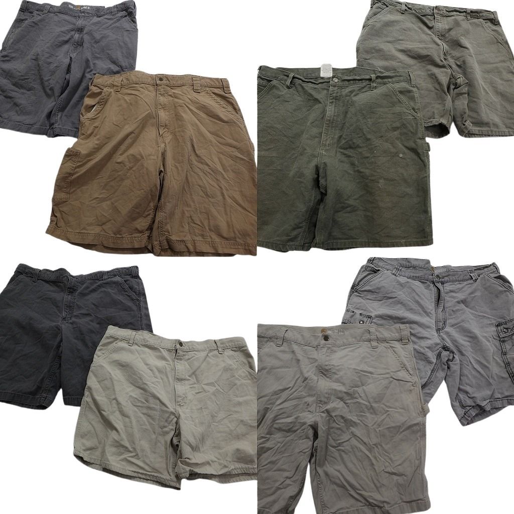 古着卸 カーハート Carhartt ダックショートパンツ 8枚セット メンズ 42 カーゴ グレー カーキ ベージュ 古着 NA4839