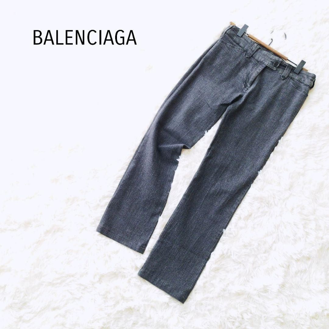 バレンシアガ BALENCIAGA デニム パンツ イタリア製 ジーンズ ボトムス ブラック コットン混 大人カジュアル シンプル サイズ40 Lサイズ相当