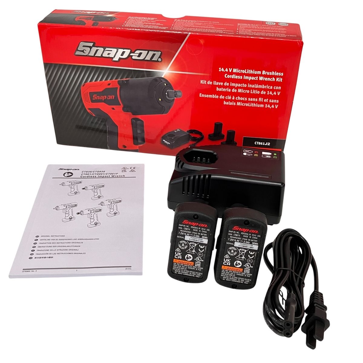 Snap-on スナップオン CT861J2 14.4V 3 8 コードレス インパクトレンチ キット 電動工具 Z10496267