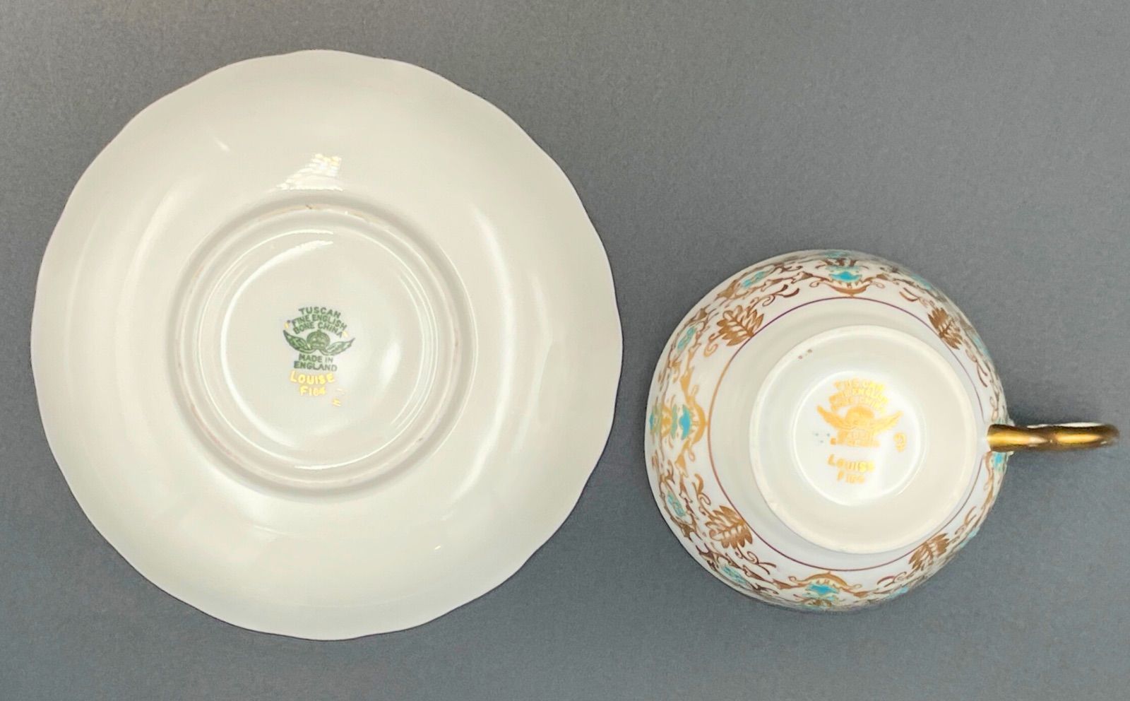 希少】Tuscan（タスカン） 金彩＆ターコイズブルー エナメル 英国