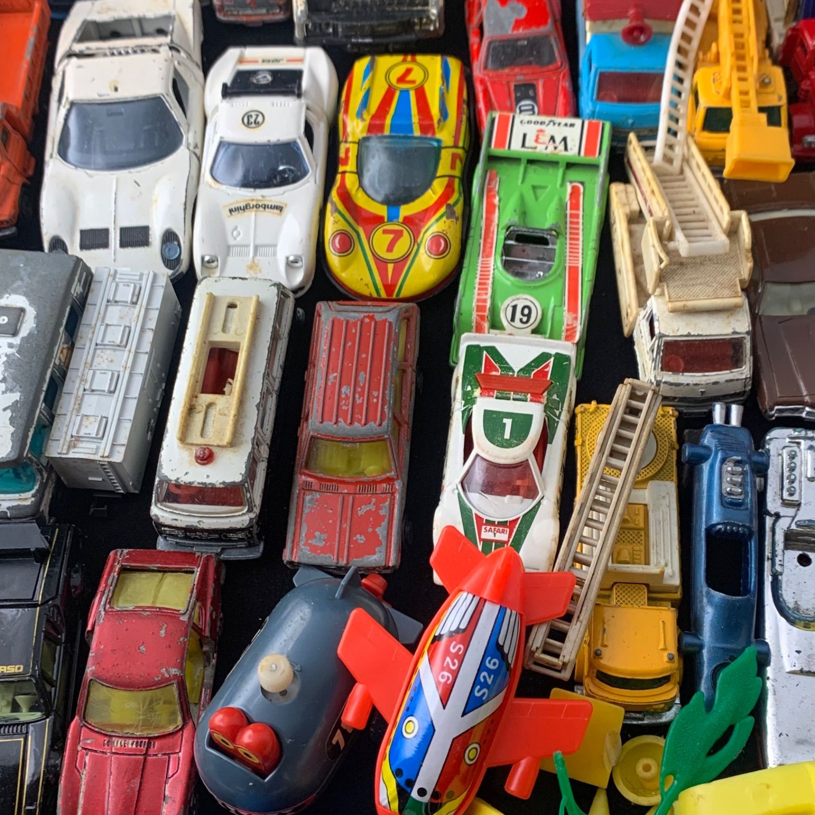 昭和レトロ ブリキ製 シルバー仮面号 ミニカー 昭和レトロ ミニカー 飛行機 トラック パトカー おもちゃ ブリキ