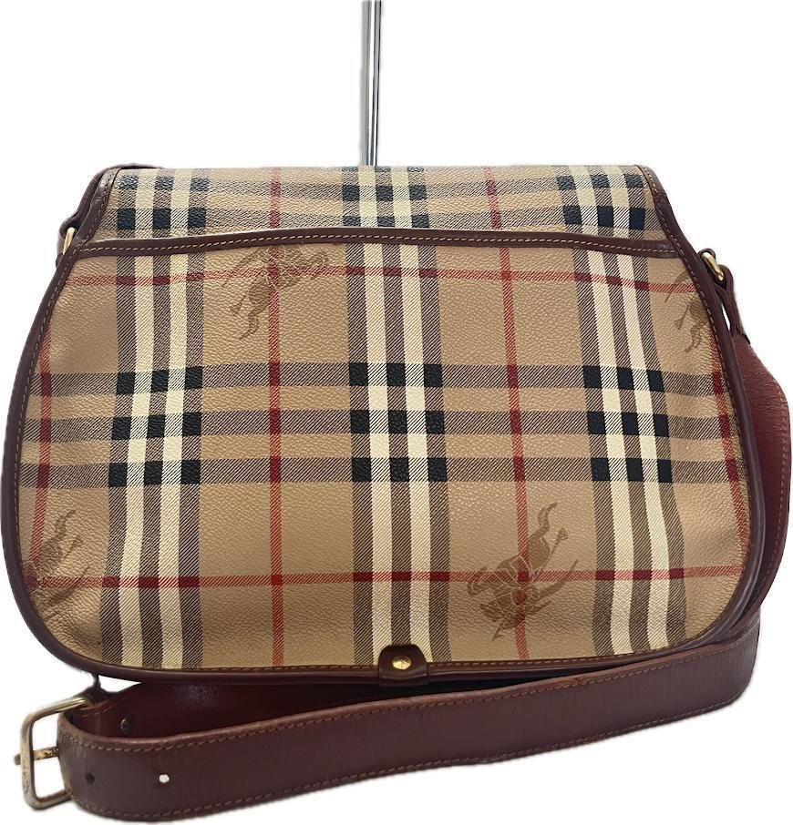 美品✨バーバリー 2way ショルダーバッグ カメラ ノバチェック ホース 茶 人気】バーバリー ショルダーバッグ カメラバッグ ノバチェック