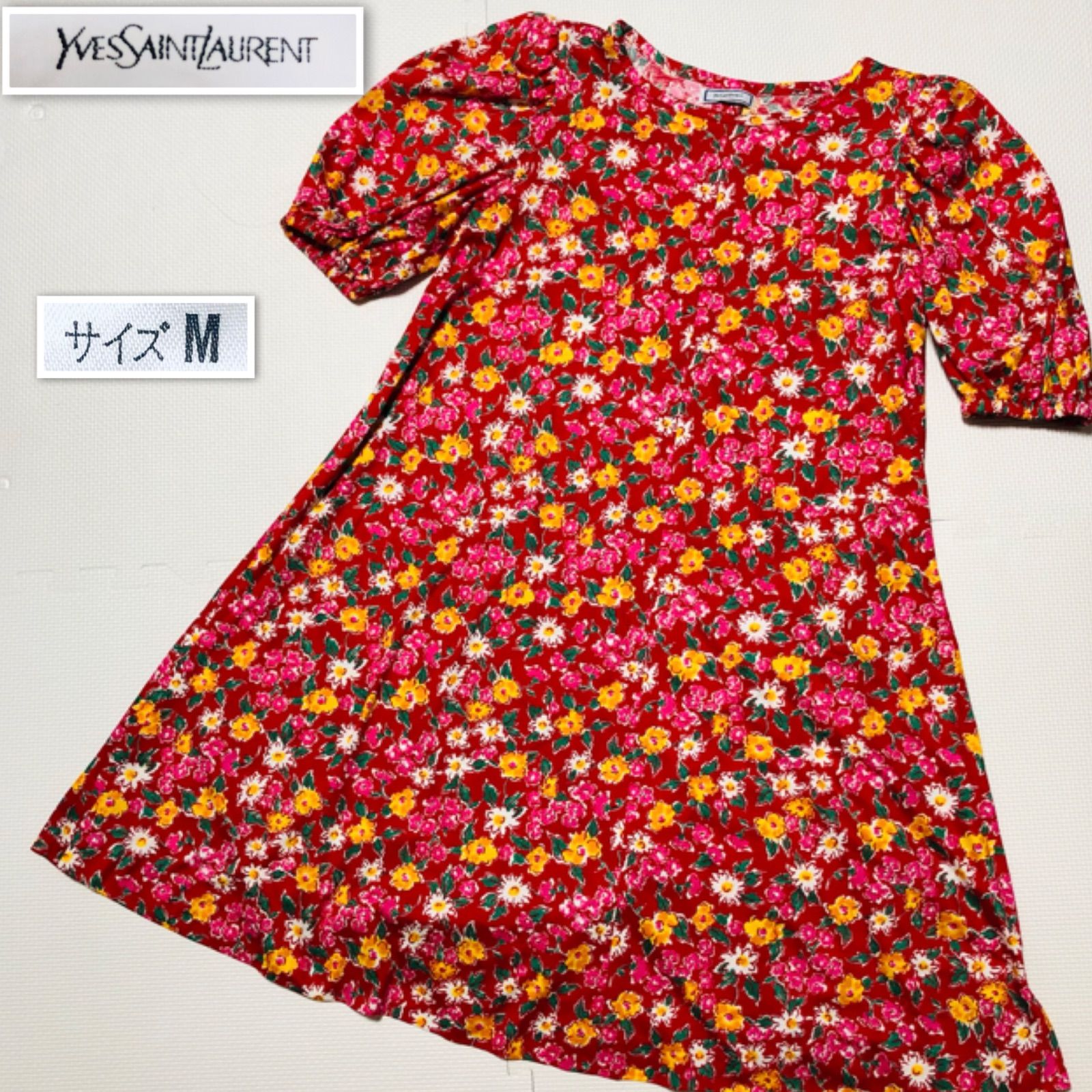 □極美品□Yves saint Laurent イヴサンローラン ワンピース Aライン 