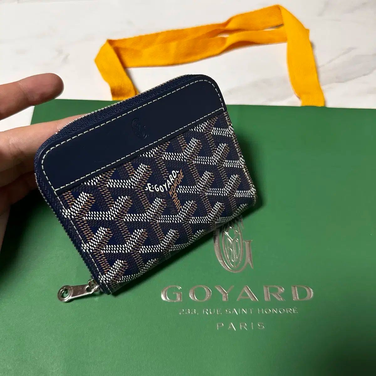 雷市場（ポンジャン）商品韓国直送】 Goyard(ゴヤール) マティニョン pm 財布 ネイビー - メルカリ