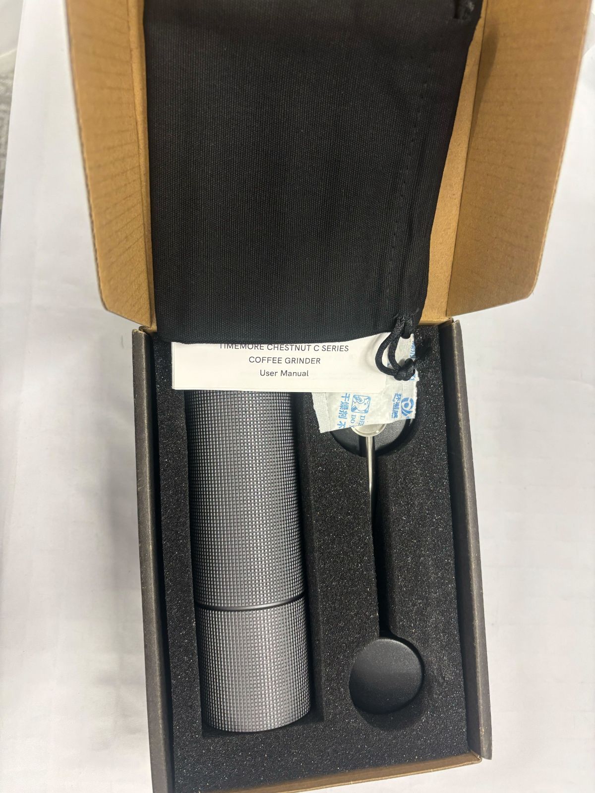 ステンレス製コーヒーミル グレー
