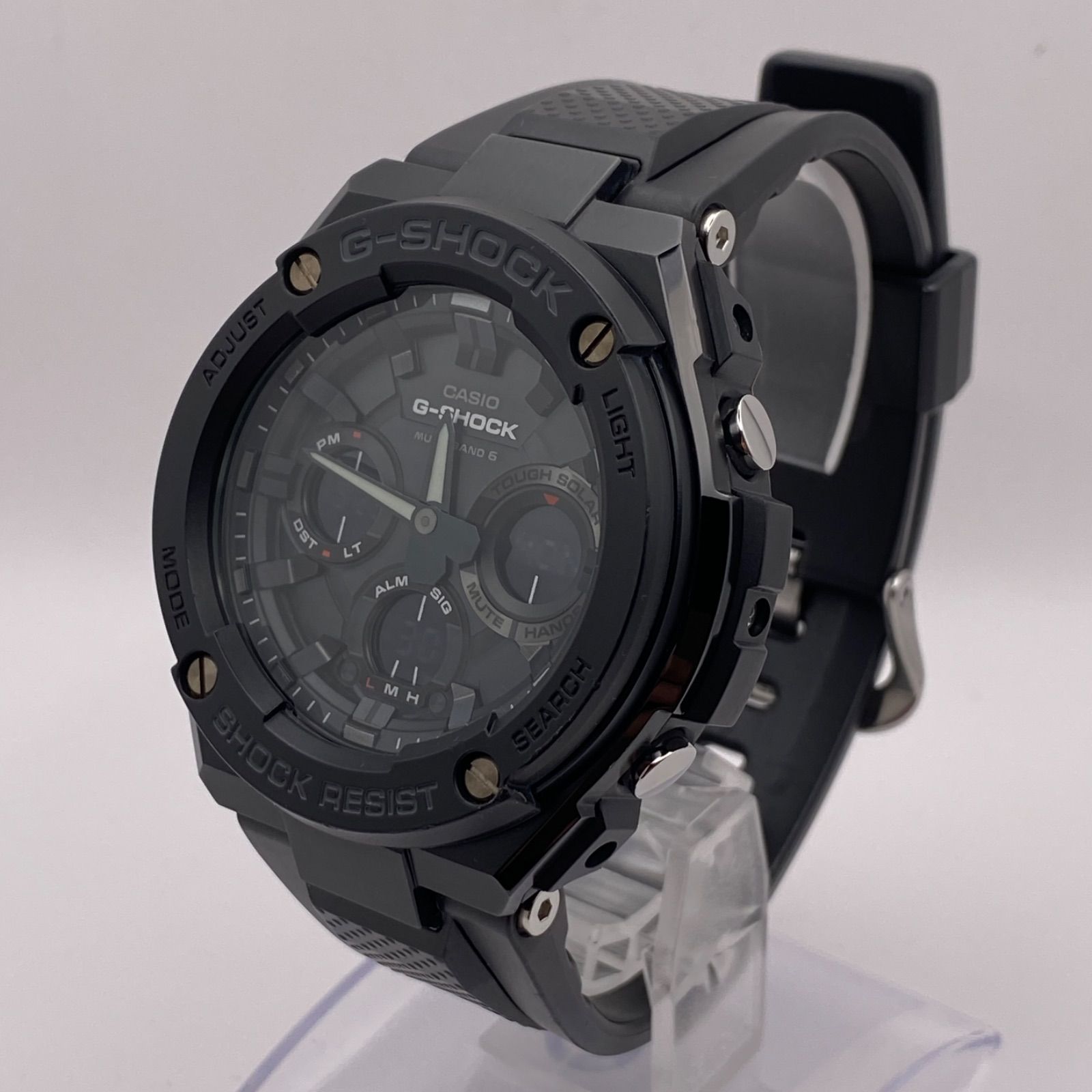 （T246）美品 稼動品 CASIO カシオ 電波ソーラー G-SHOCK ジーショック G-STEEL ジースチール GST-W100G-1BJF 人気 時計 メンズ ユニセックス