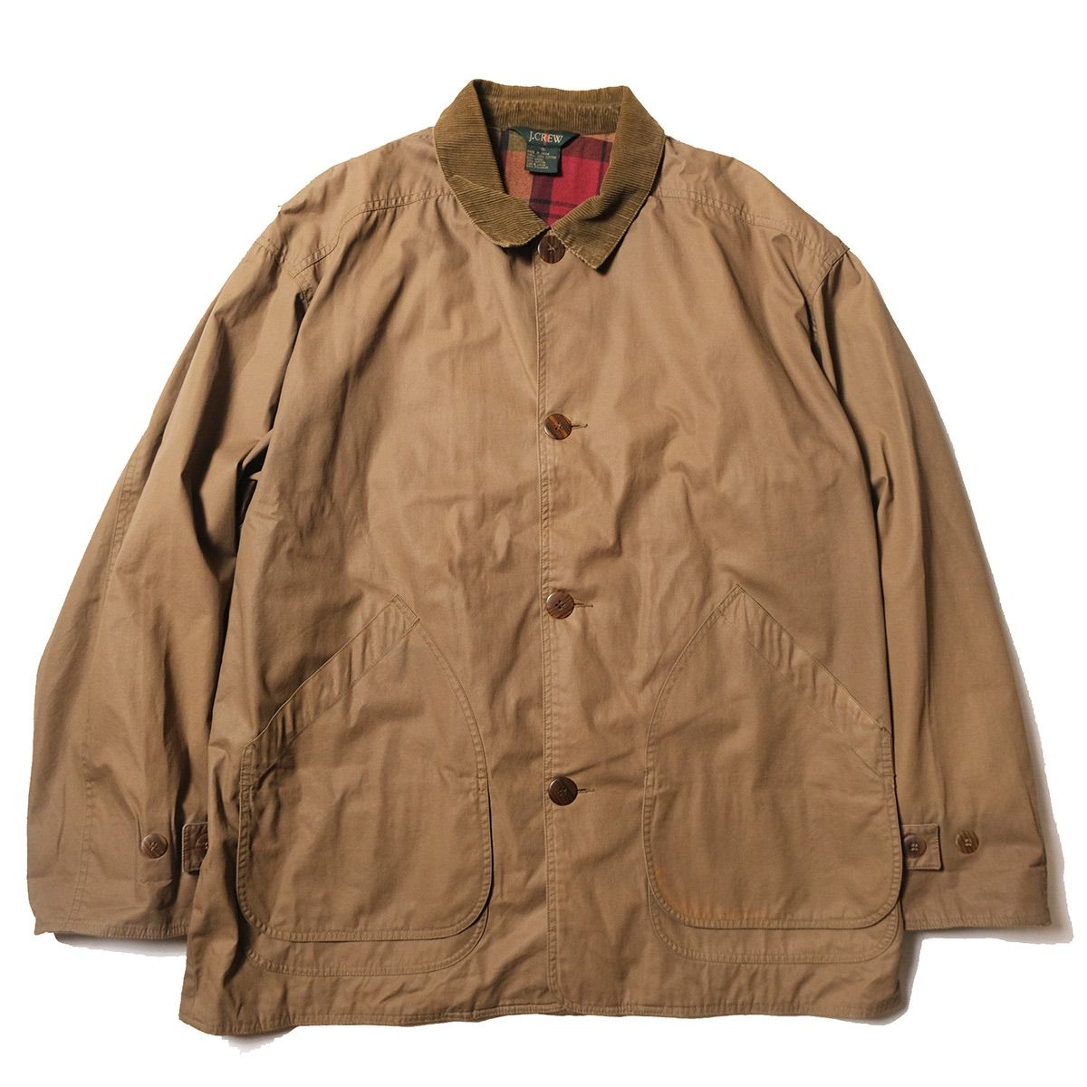 古着90s~ j.crew ジェイクルー ハンティングジャケット XLベージュ 90s j.crew ジェイクルー ハンティングジャケット 襟切り替え