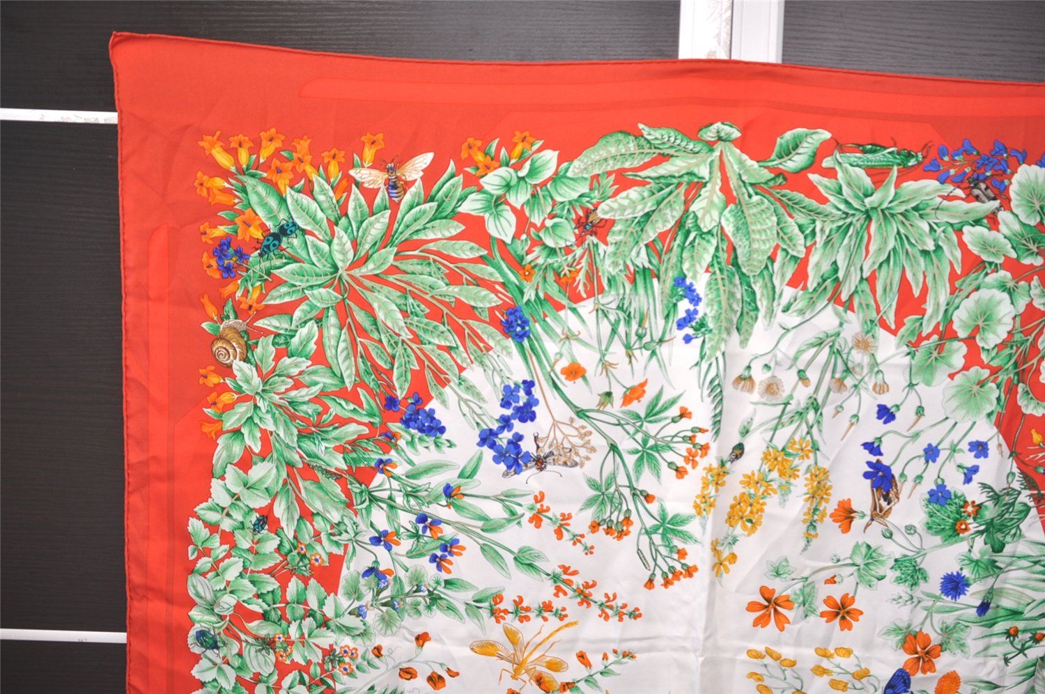 HERMES エルメス カレ90 Les Perroquets オウム レッド HERMES