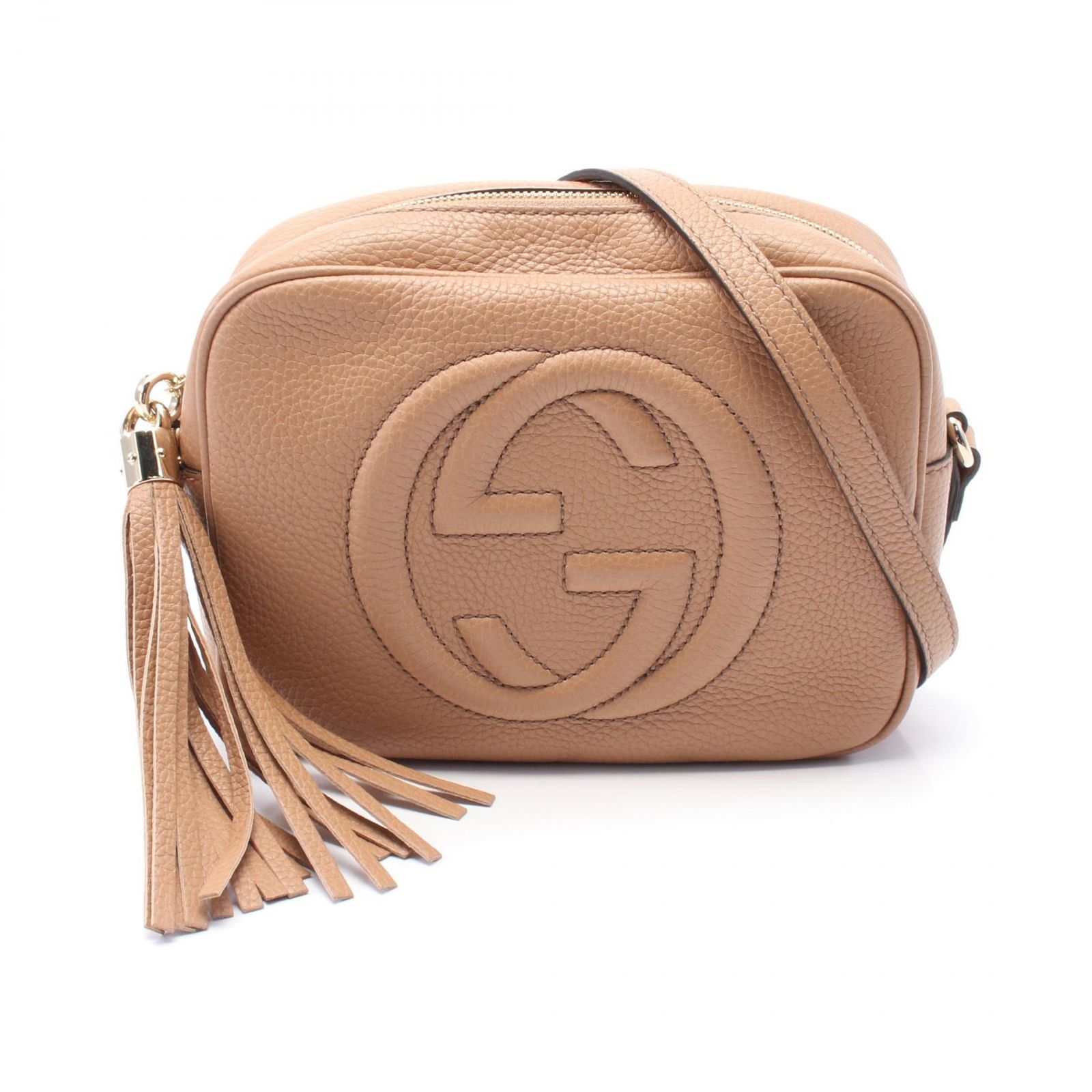 グッチ GUCCI ショルダーバッグ ソーホー ディスコバッグ インターロッキングG 308364 ベージュ レザー ソーホー インターロッキングG ショルダーバッグ レディース Used A