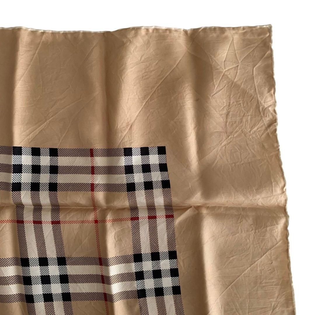 BURBERRY バーバリー スカーフ 大判 ベージュ ブラウン レッド - メルカリ