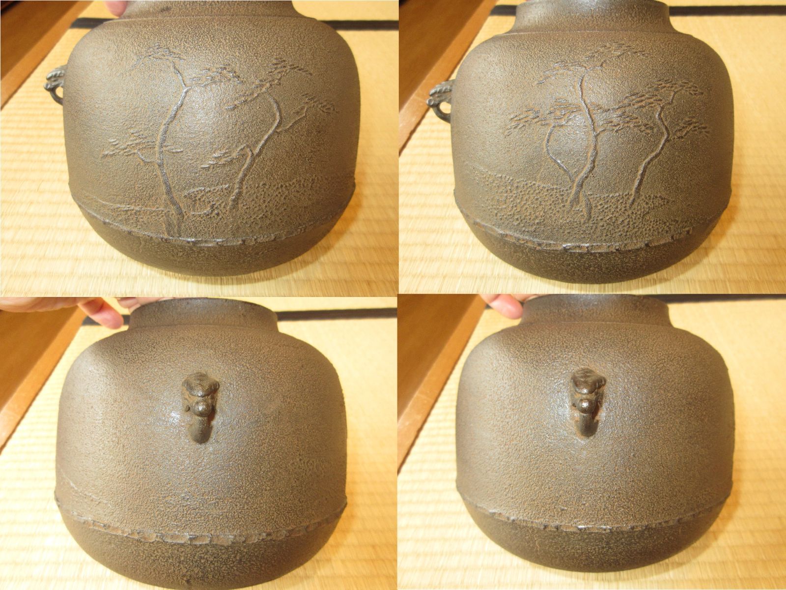 逢絢亭 茶道具 釜 風炉釜 真形釜 浜松地紋 釜師 佐藤清光 共箱入り