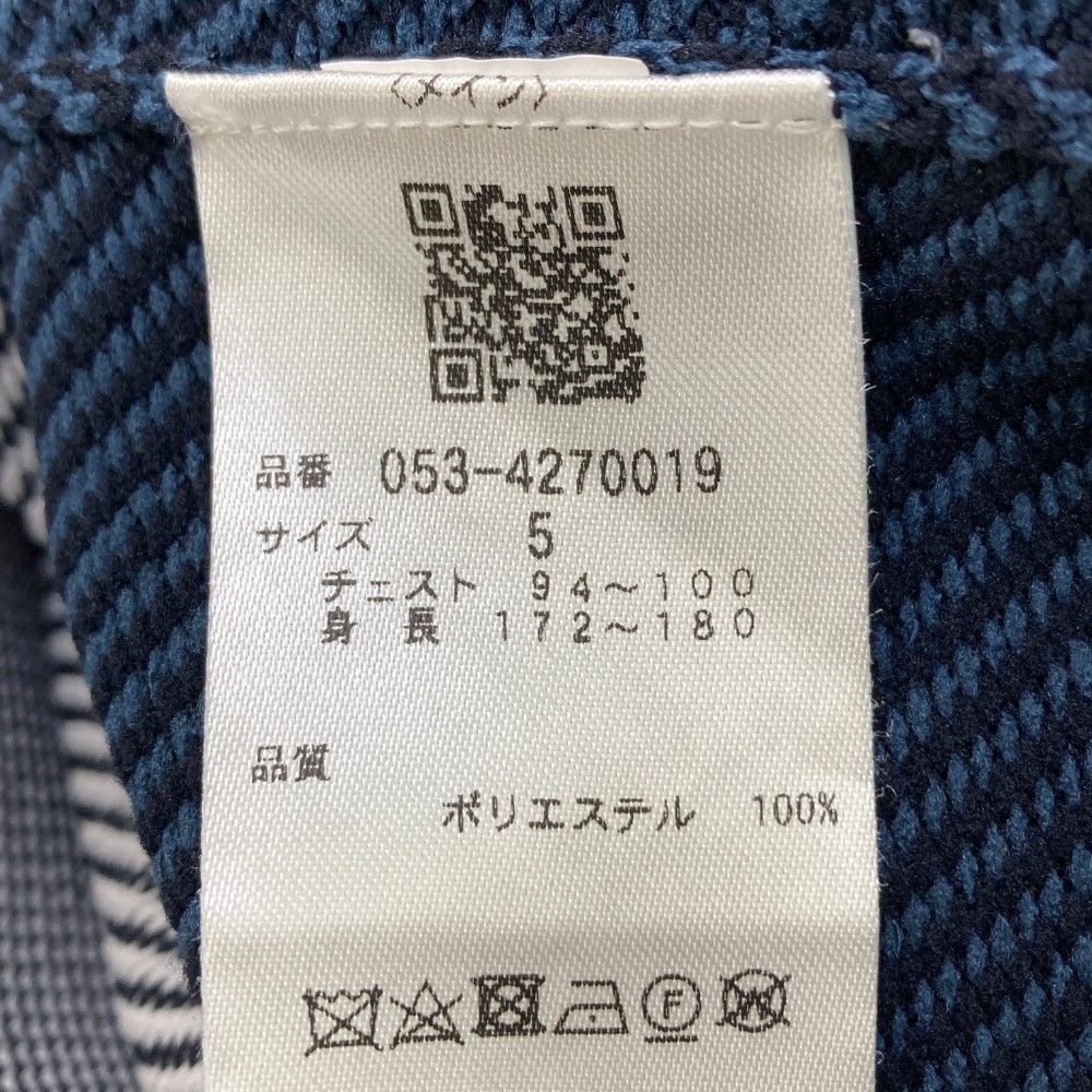 サイズ：5 PEARLY GATES パーリーゲイツ 2024年モデル 長袖ニットセーター 斜めストライプ 総柄 ネイビー系 [240101356656] ゴルフウェア メンズ ストスト サイズ：5 PEARLY GATES パーリーゲイツ 2024年モデル 長袖