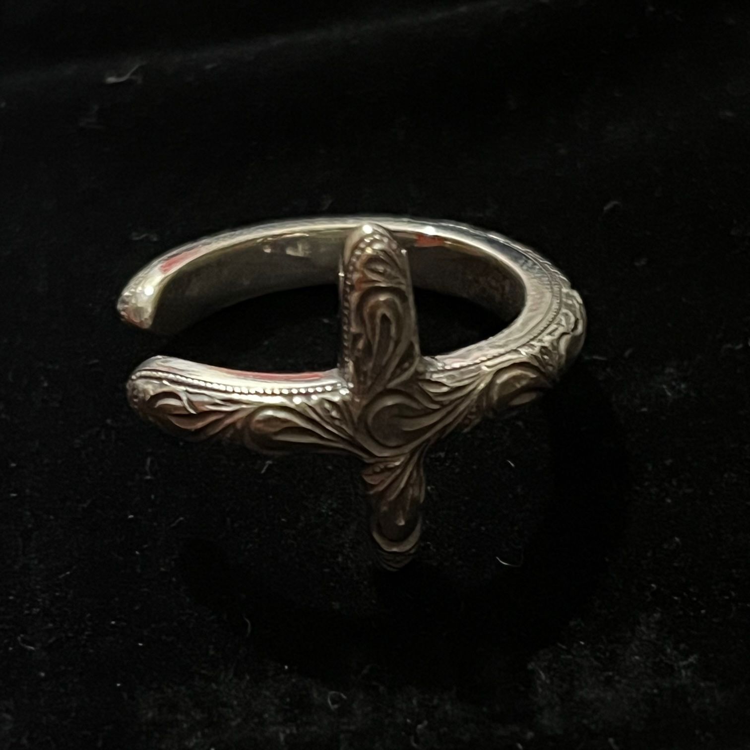 新品 ANTIDOTE BUYERS CLUB Engraved Cross Ring RX-712-1