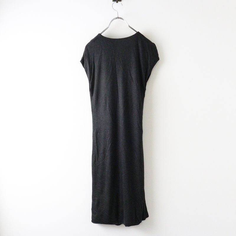 JPタグ グッチ GUCCI 271412 レーヨンストレッチニットワンピース S チャコールグレー フレンチスリーブ ドレス 2400014622539