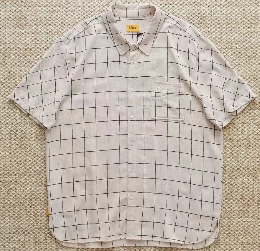 新品 Dime ダイム Linen Shirt チェック リネン シャツ 半袖S 