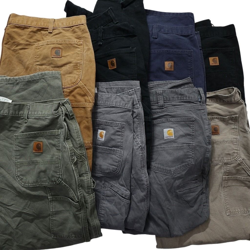 古着卸 まとめ売り カーハート Carhartt ダック ペインター パンツ 8枚セット (メンズ 52 /48 /46 /44 ) ワーク ワイド 中古 古着 MZ0072 メンズ 古着卸 まとめ売り カーハート Carhartt ダック ペインター