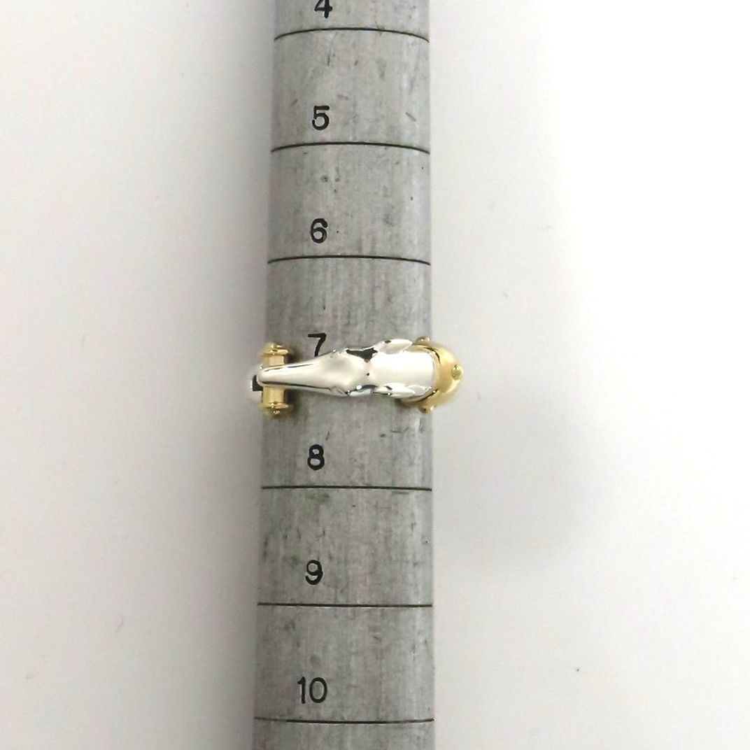 新品同様 美品 Trussardi トラサルディ ドッグ 犬 リング 指輪 K18