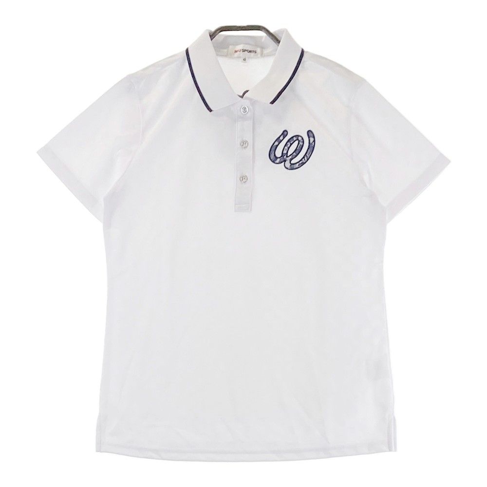 M-U SPORTS　エムユースポーツ　半袖ポロシャツ　レディース　サイズ　S M.U SPORTS エムユースポーツ 半袖ポロシャツ ボーダー柄 ブラック系