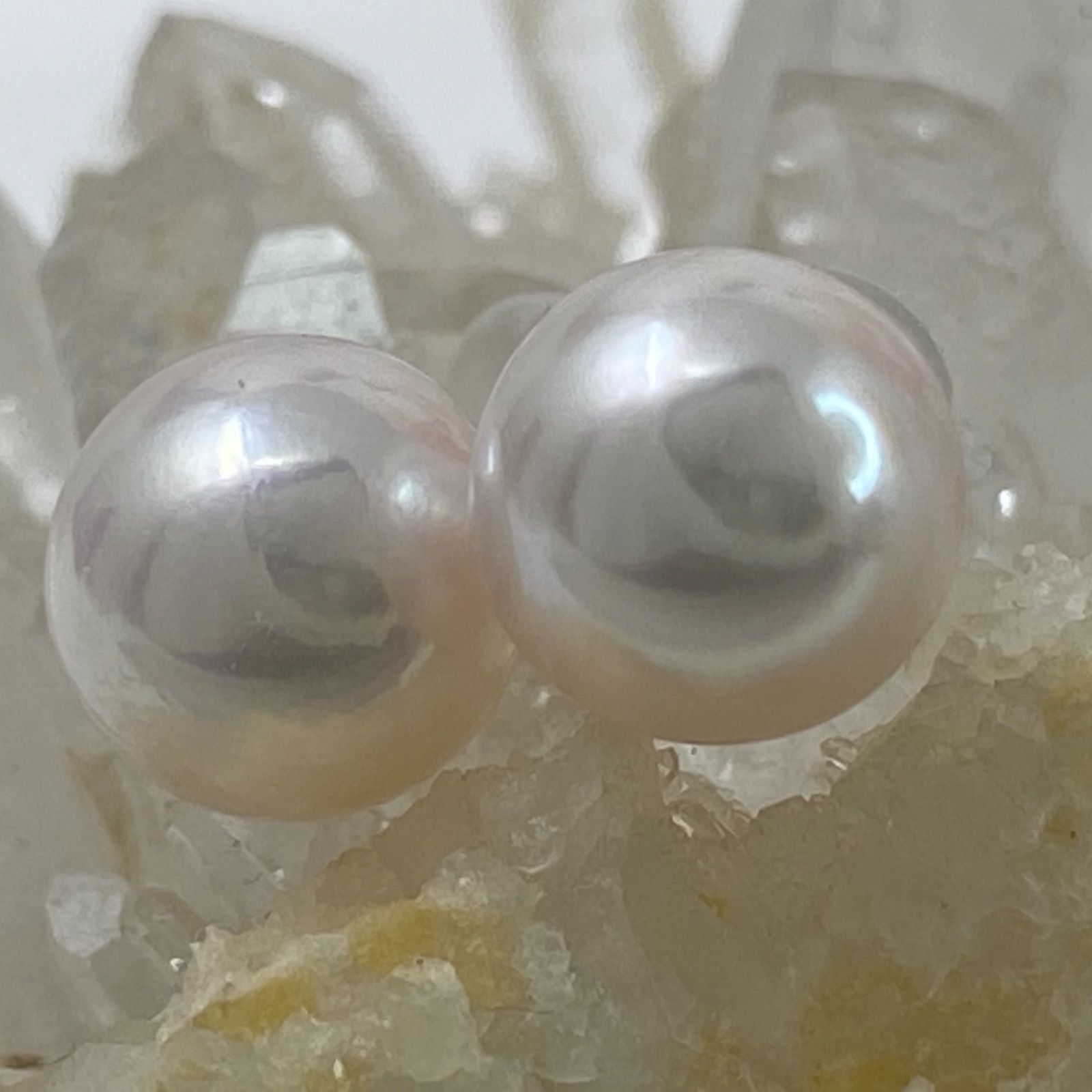 K14WG 14金ホワイトゴールド アコヤ真珠ピアス8mm大粒 K14WG 14金ホワイトゴールド アコヤ真珠ピアス8mm大粒