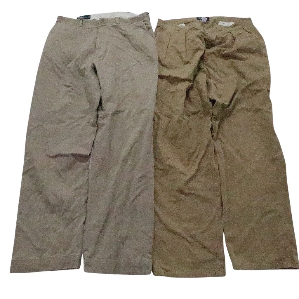 古着卸 ラルフローレン ポロ チノ パンツ 8枚セット メンズ 35 36 ベージュ ブルー 2タック 古着 NB9852 KIN-KAAI_COM