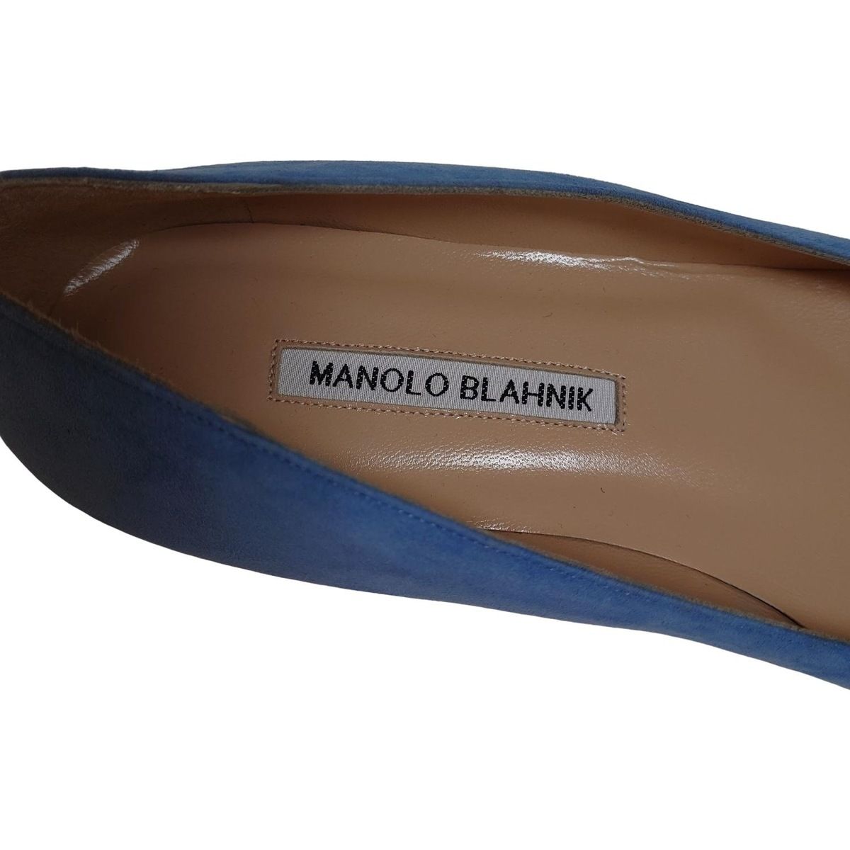 MANOLO BLAHNIK ブルー ポインテッドトゥフラットシューズ フラットシューズ（シューズ）｜MANOLO BLAHNIK（マノロ