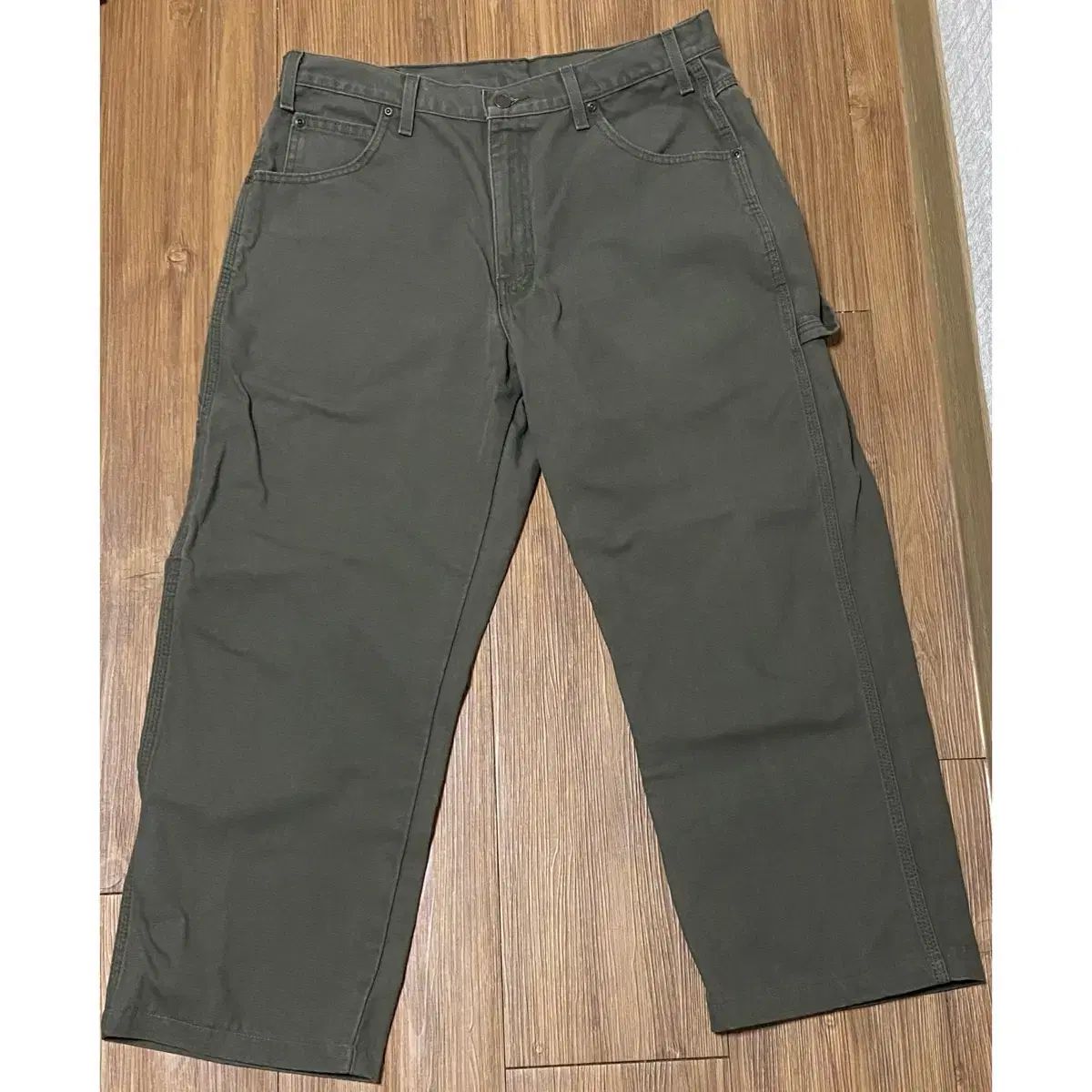 ディッキーズ 34x30 ダック地ペインターパンツ 1939RMS モスグリーン