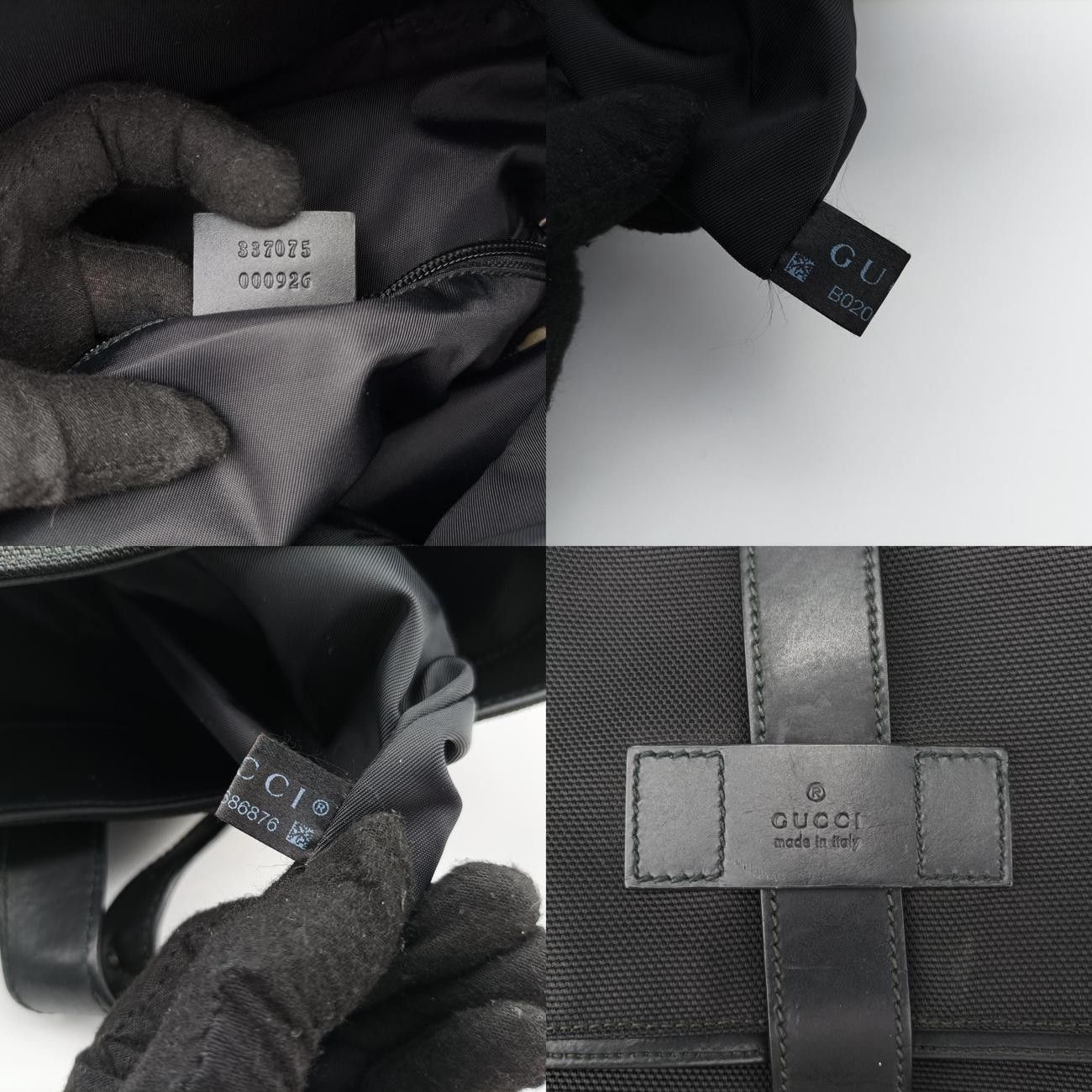 グッチGucciシェリーラインブラックキャンバス337075B020686876