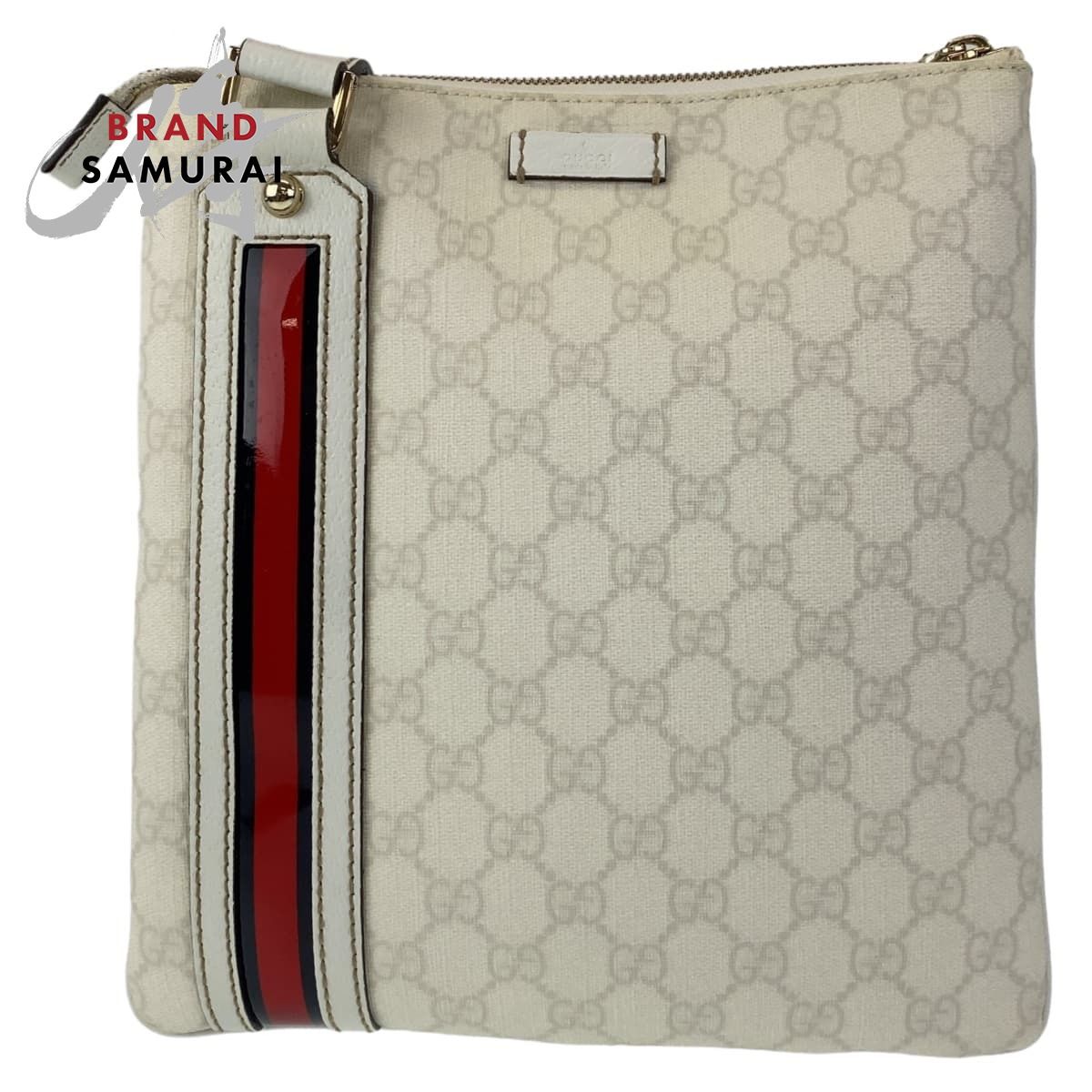 美品 GUCCI グッチ シェリーライン GGスプリーム GG柄 ホワイト 白 