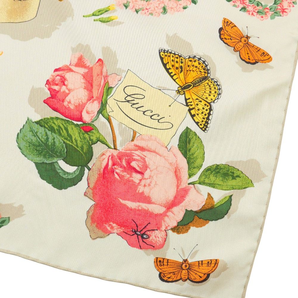 GUCCI グッチ スカーフ ストール フラワー 昆虫 GUCCI グッチ スカーフ ストール フラワー 昆虫