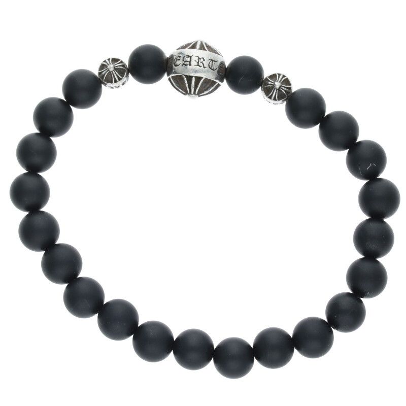 BEAD8mmブラックビーズブレスレット メンズ