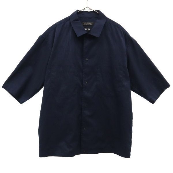 ナノユニバース 織柄 半袖 シャツ M ブラック NANO UNIVERSE Dot Air レギュラーカラー メンズ 【中古】  【230819】 メール便可