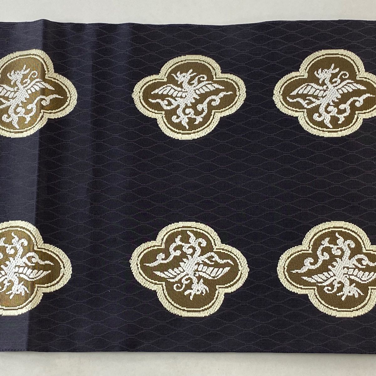 袋帯 変わり青海波 裂取り 菊 菱 金通し 唐草 着物 021a d 川島織物