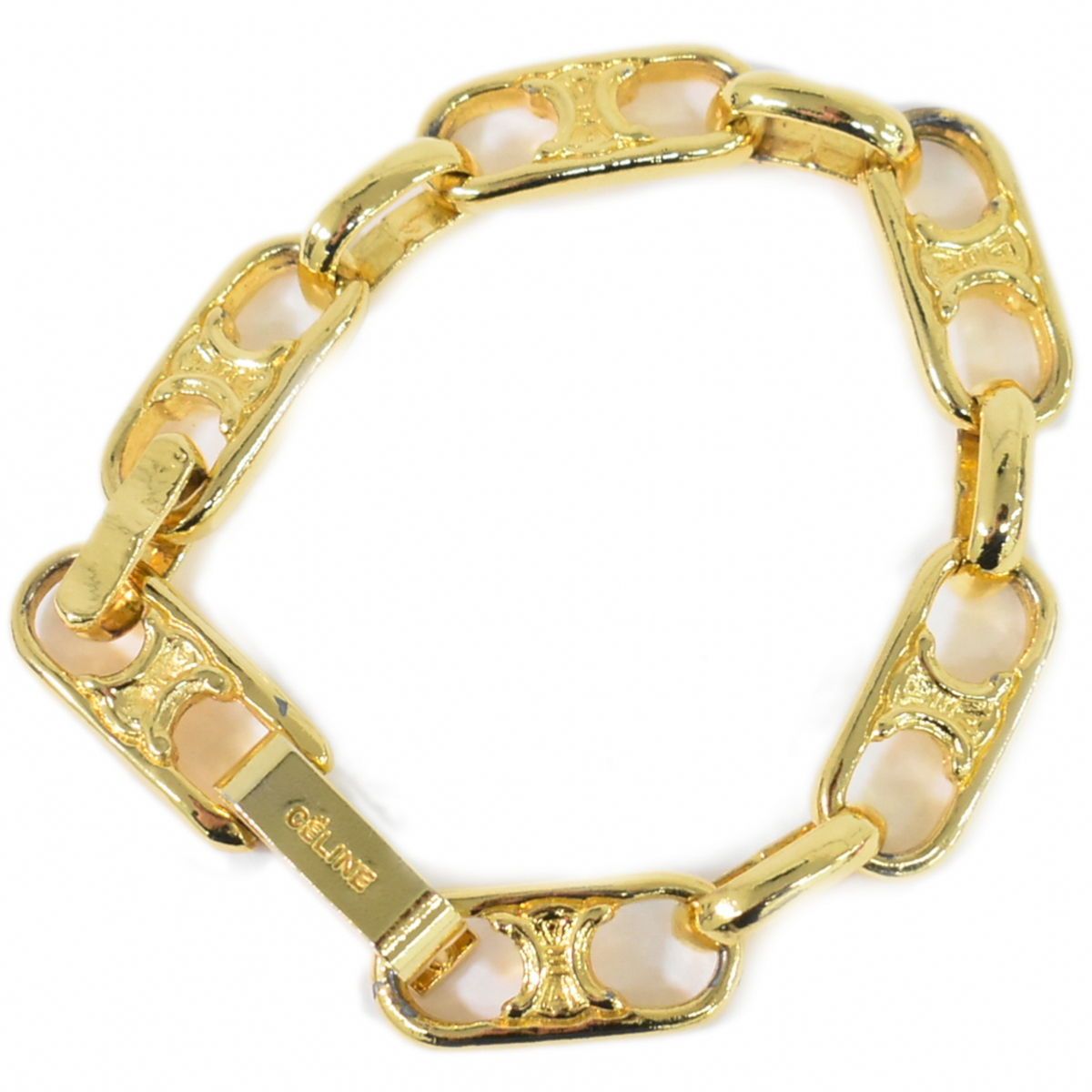セリーヌ CELINE トリオンフ 金メッキブレスレット CELINE - CELINE セリーヌ ブレスレット トリオンフモチーフ