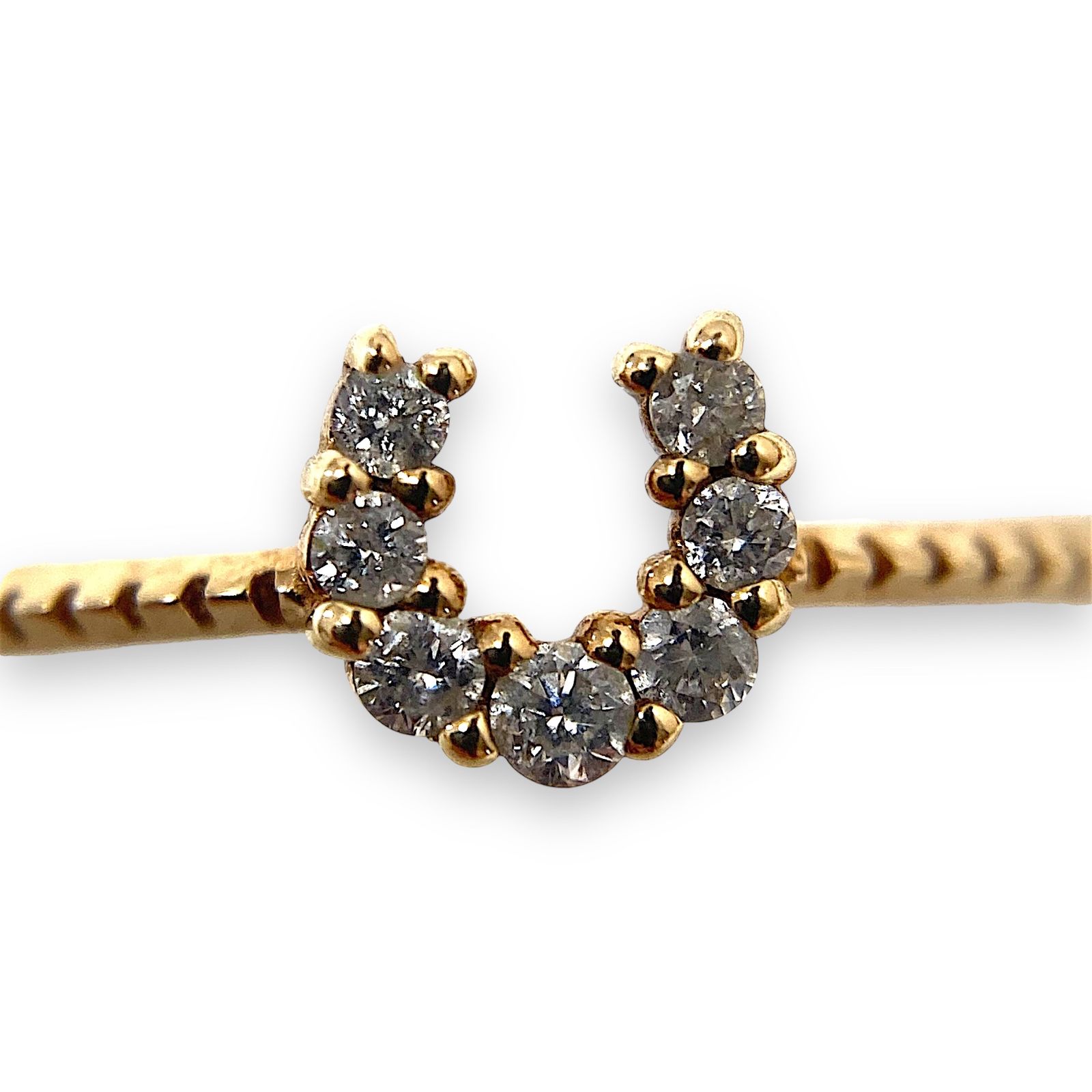 参考定価¥29,700】ete (エテ) K10YG ダイヤモンド ホースシューリング