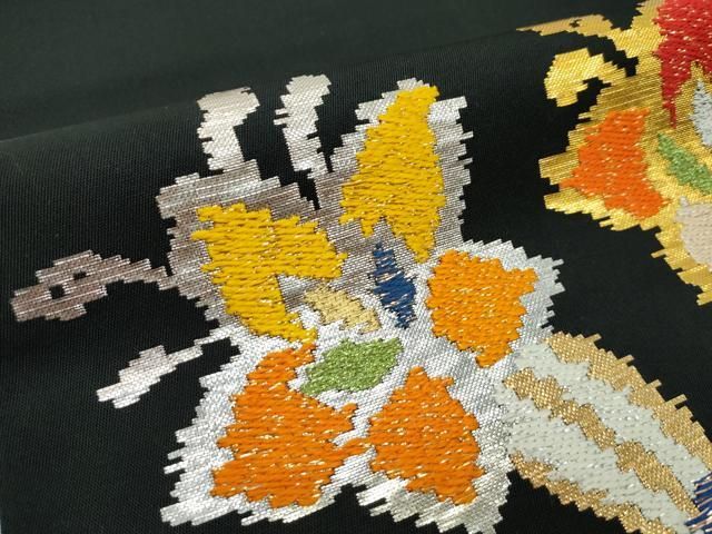 平和屋本店□最高級 龍村平蔵製 六通太鼓柄 本袋帯 唐織 天平羽衣錦