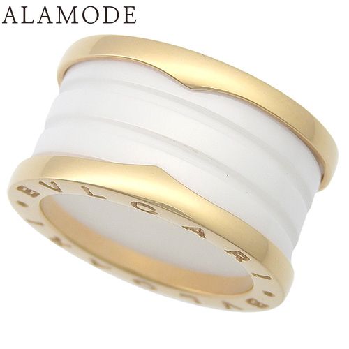 BVLGARI ブルガリ ビーゼロワン ビー ゼロワン リング 346518 K18 ピンクゴールド PG ホワイトセラミック リング 指輪 B-zero1 13 53 号 ホワイト白 レディース 41100062811 アラモード
