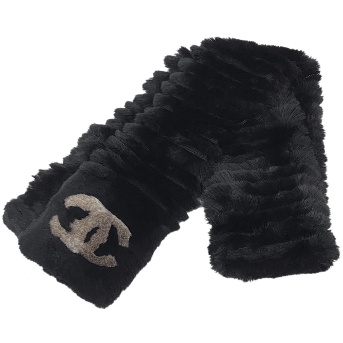 シャネル CHANEL ココマーク ファーマフラー ショール ラビット