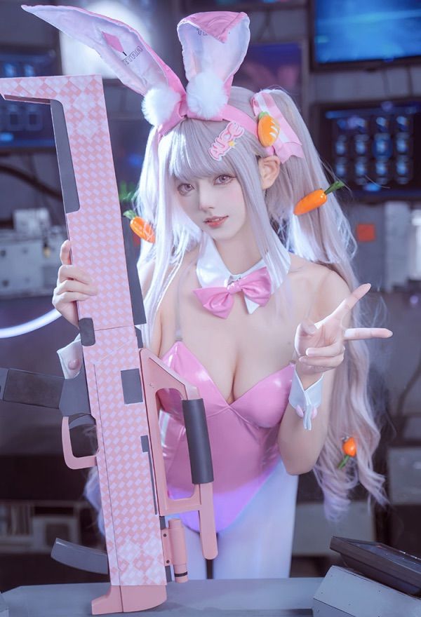 ハロウィン] バニー コスプレ メイド風 制服 ギンガムチェック