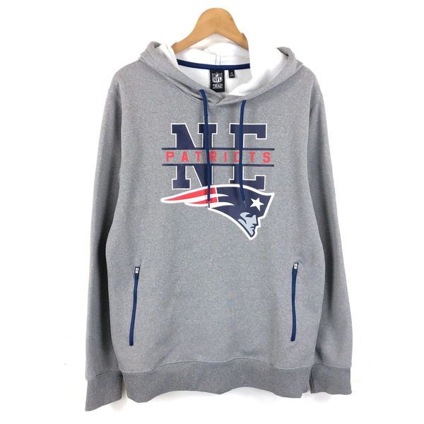 【古着】 NFL team apparel パーカー ジャージ素材 NFL ニューイングランド ペイトリオッツ グレー系 メンズM 【中古】 n052847