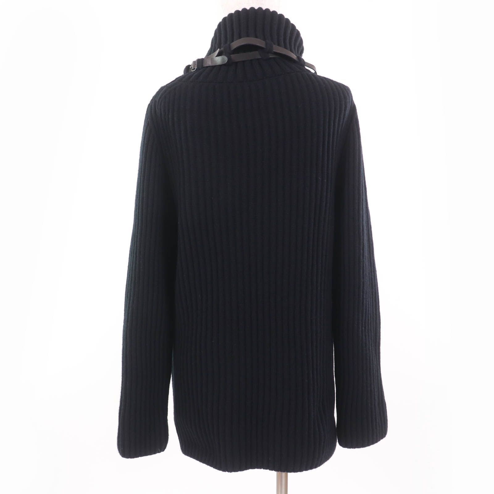 美品　チヴィディーニ　カシミヤタートル ニット 　42　長袖　ブラック　M～L 極美品☆HERMES エルメス カシミヤ100％ ベルトデザイン